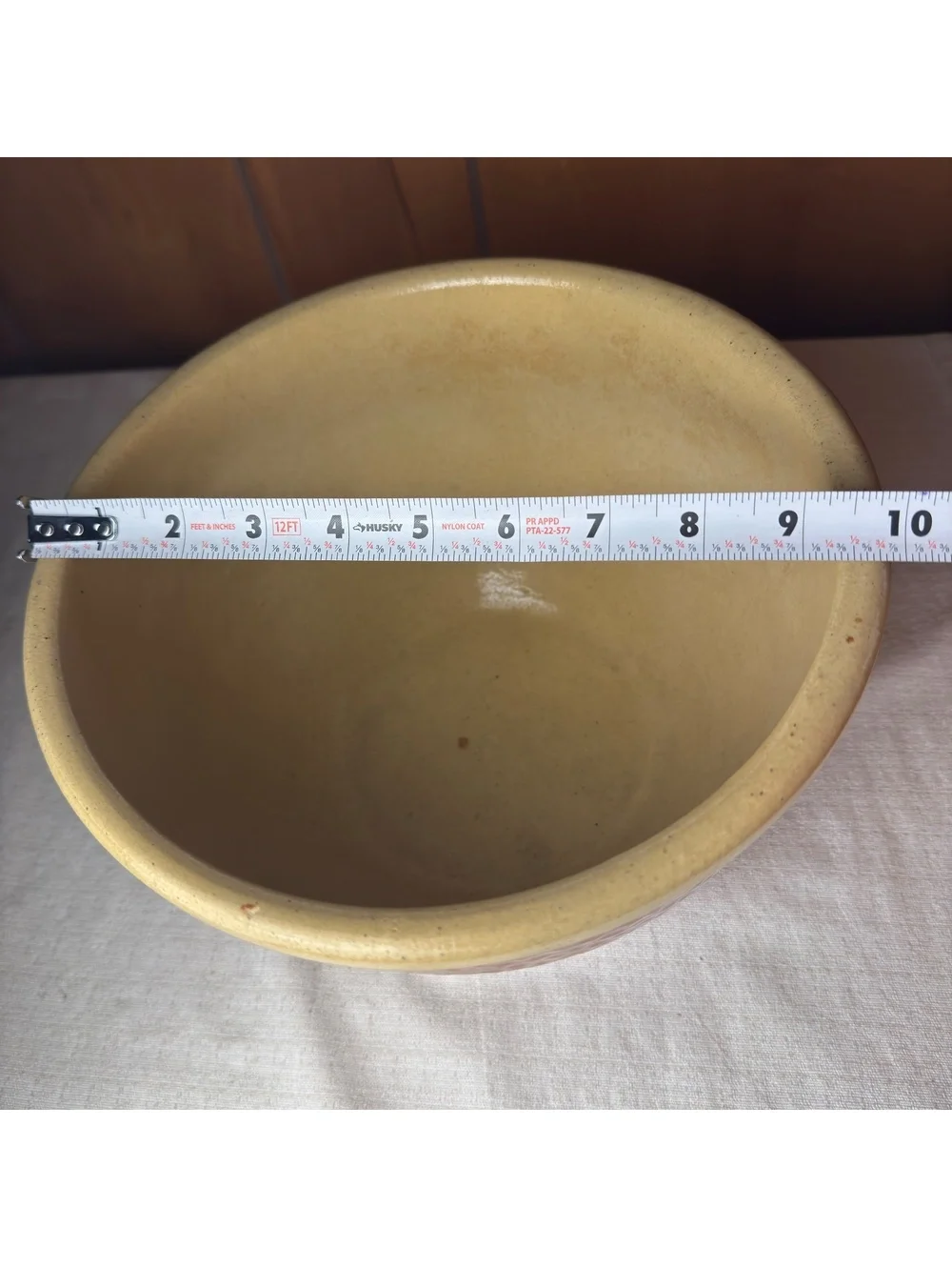 Vintage Watt Pottery KLA HAM’RD Mixing Bowl Yellow Ware Stoneware 10 Inch
